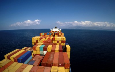 FREIGHTENED_Aerial shot of the Puelche container ship